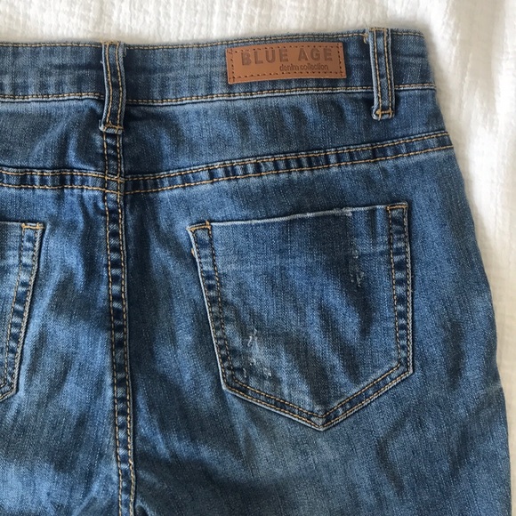 Distressed denim skinny jeans medium blue size 5 - Picture 8 of 8